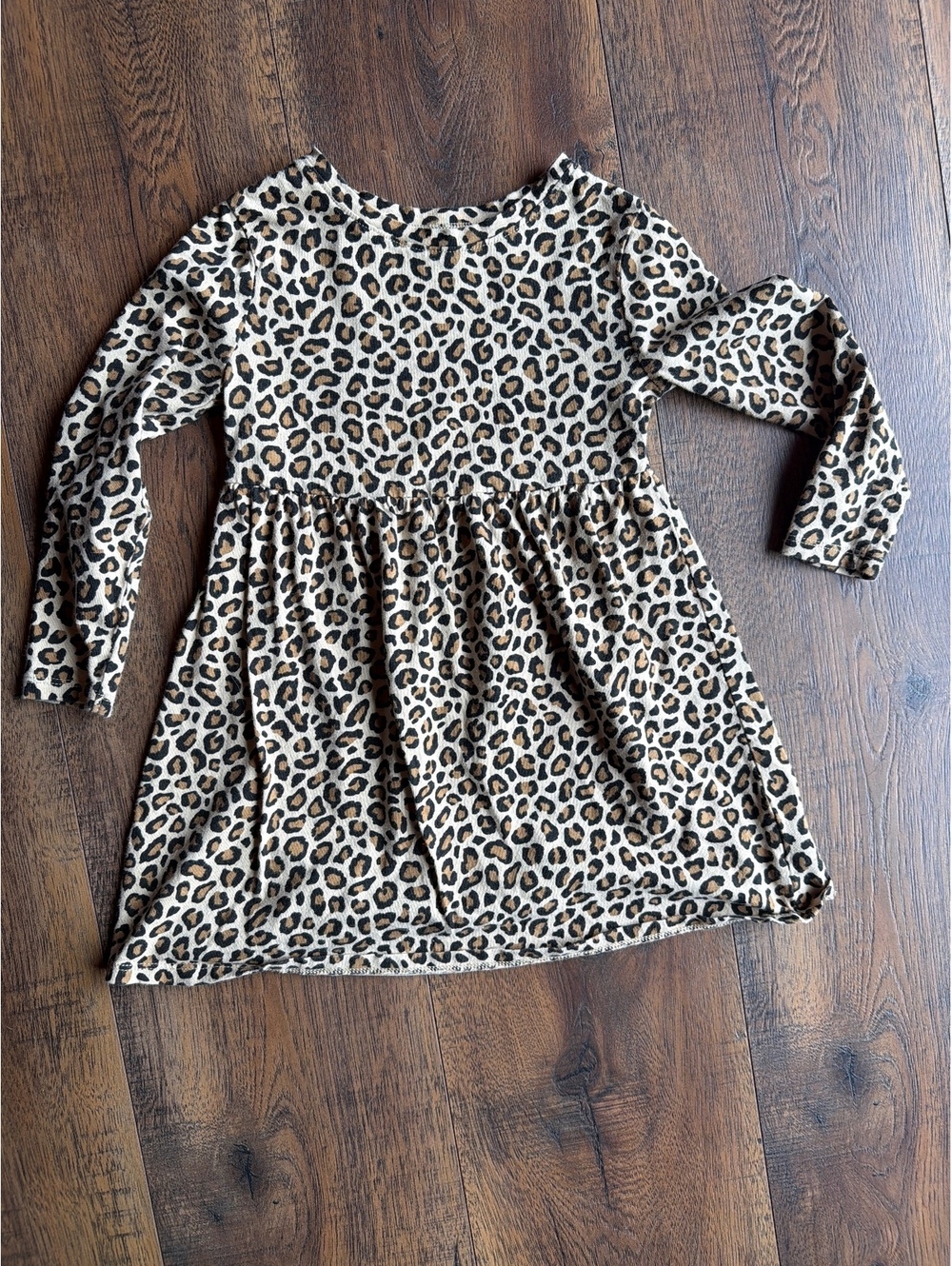 Old Navy Toddler Girls' Leopard Print Long Sleeve Dress Size 3T